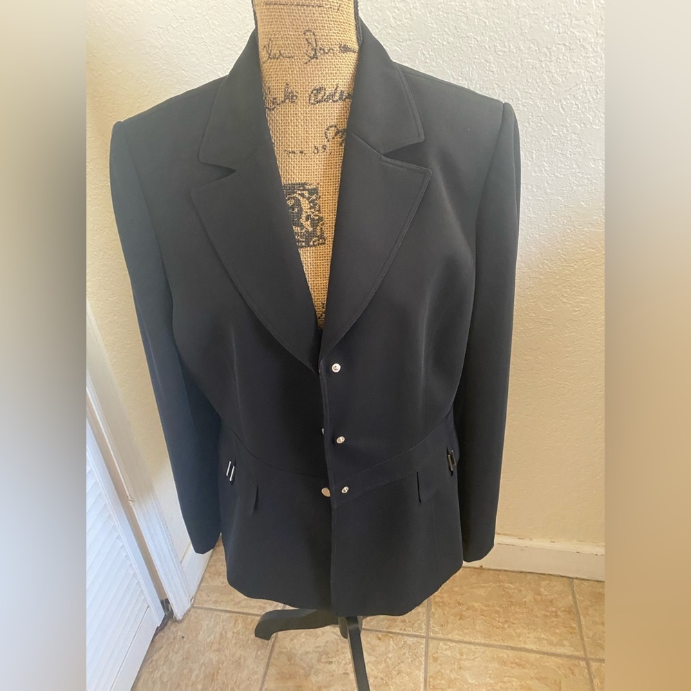 Tahari Black Blazer with Silver Buttons size 14